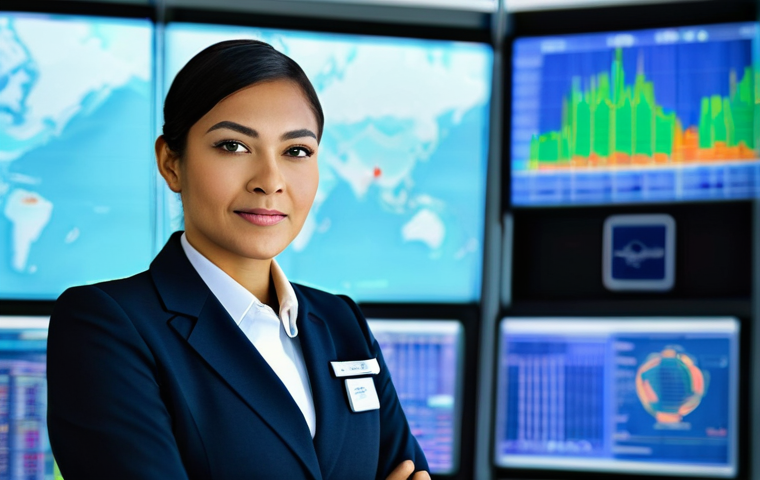 항공보안관리사 보안 윤리 사례 - **Prompt:** A mid-shot of a highly professional aviation security manager, either male or female of ...