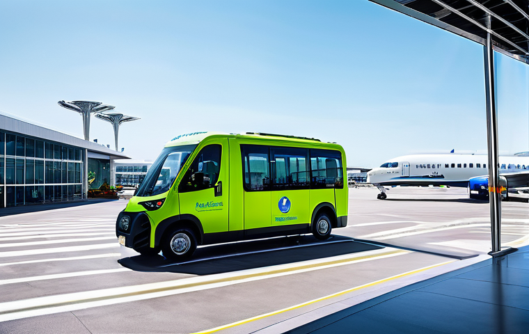 항공보안관리사 보안 윤리 사례 - **Prompt:** A futuristic and clean airport security checkpoint in a European setting, featuring a di...