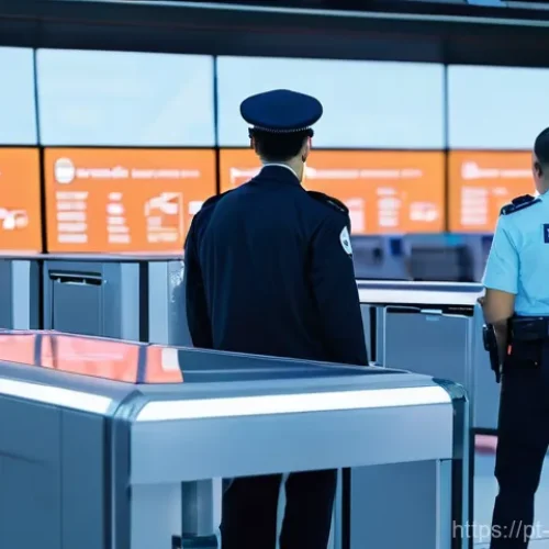 항공보안관리사 자격증 해외 활용 사례 - **AI-Powered Next-Generation Airport Security Checkpoint**
    A highly detailed, wide-angle shot of...