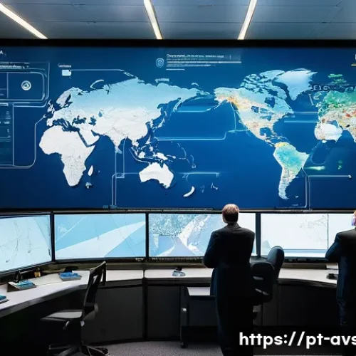 항공보안관리사 관련 법적 책임 - **Prompt 1: Global Aviation Security Governance**
    "An intricate and dynamic overhead view of a m...