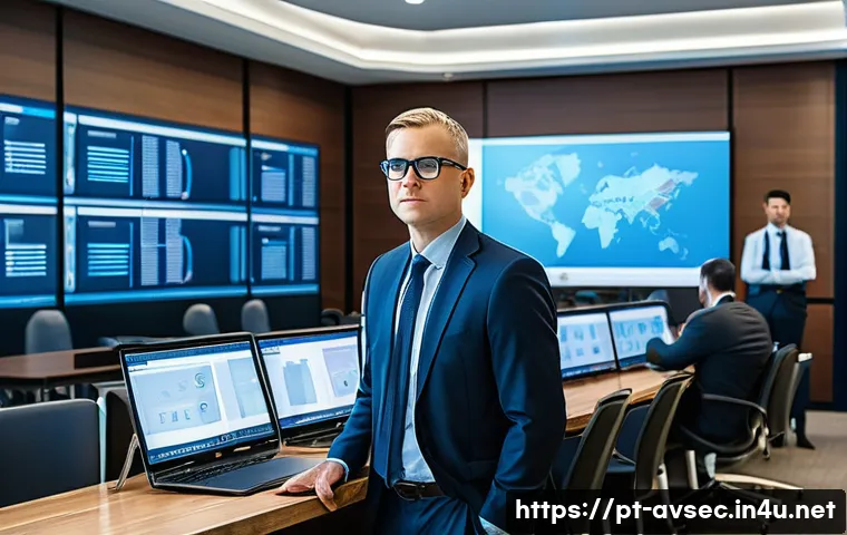 항공보안관리사 경력 개발 방법 - A professional airport security manager attending a high-tech training workshop, surrounded by advan...